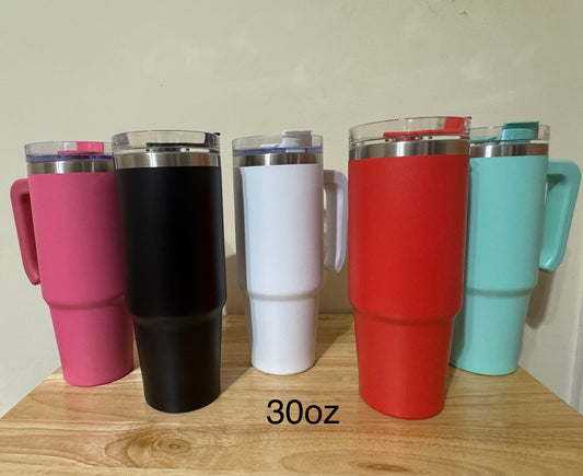 Custom 30 oz custom tumbler (Silver metal)